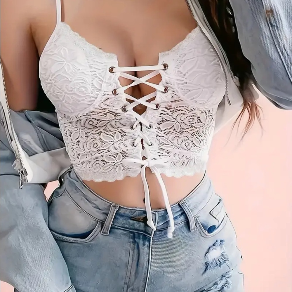 Lace Drawstring Cami Top